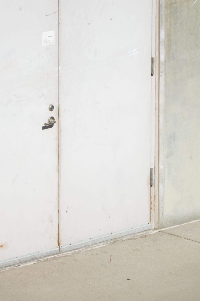 Photograph of a white door